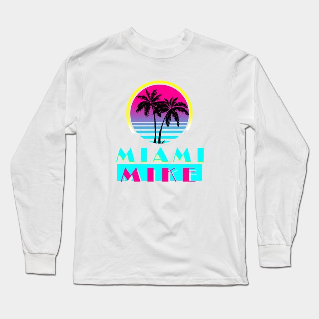 Miami Mike Long Sleeve T-Shirt by Deadcatdesign